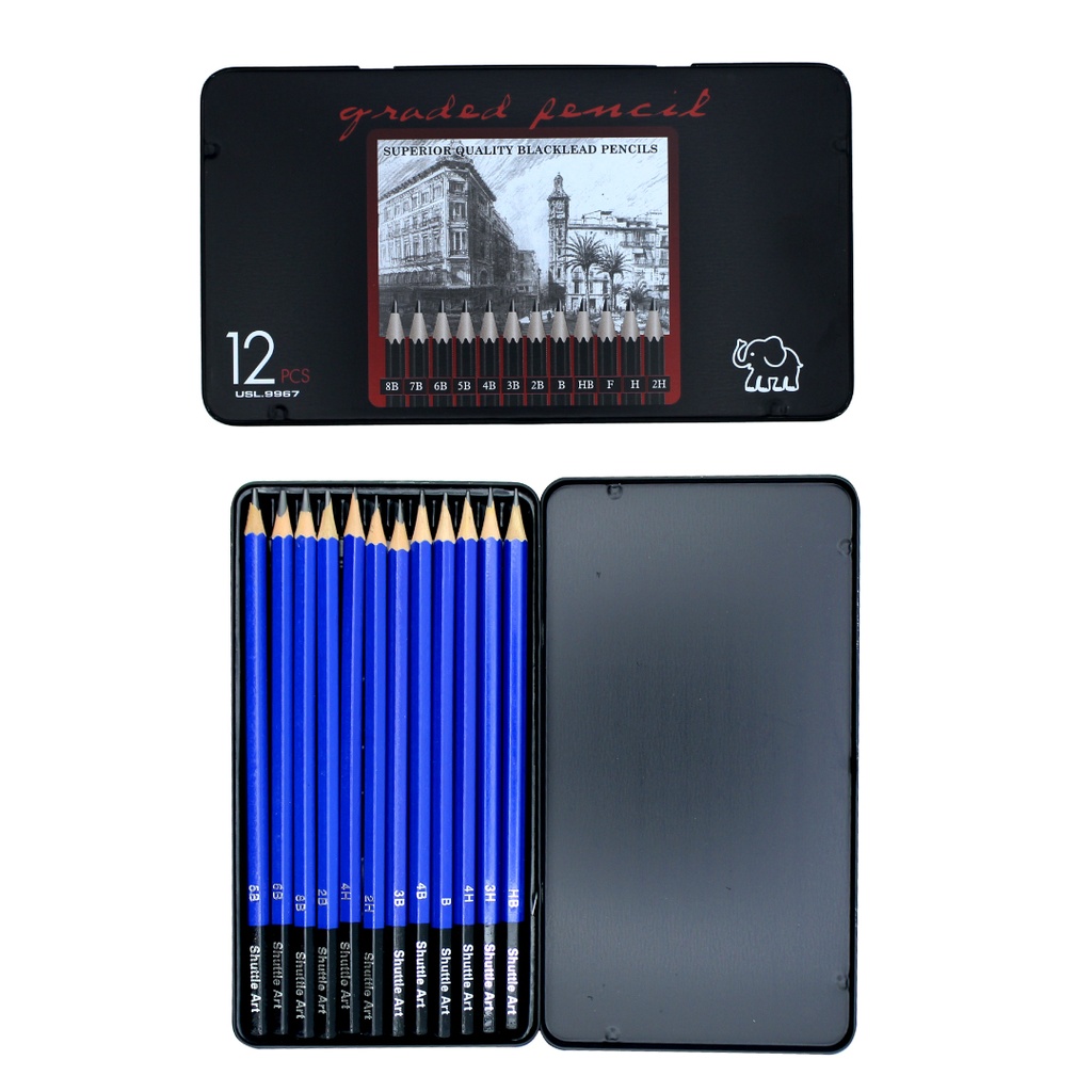 LAPIZ DE DIBUJO ARTISTICO CAJA METALICA X 12 UND HB [PAC3178]