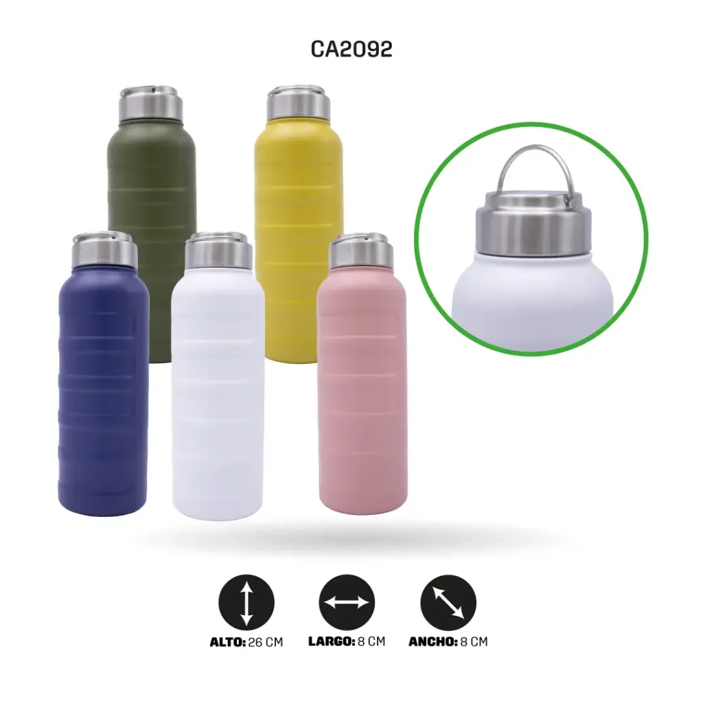 TERMO ACERO INOXIDABLE TERMICO FRIO Y CALIENTE4 COLORES 1000ML [PAC4303]