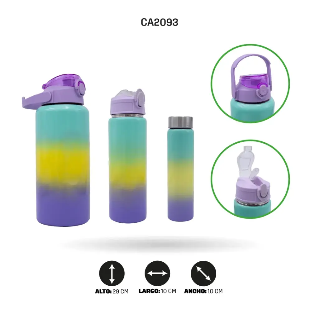 JUEGO TERMO X 3 UND FRIO Y CALIENTE O TERMICO300ml+500ml+1700ml [PAC4308]