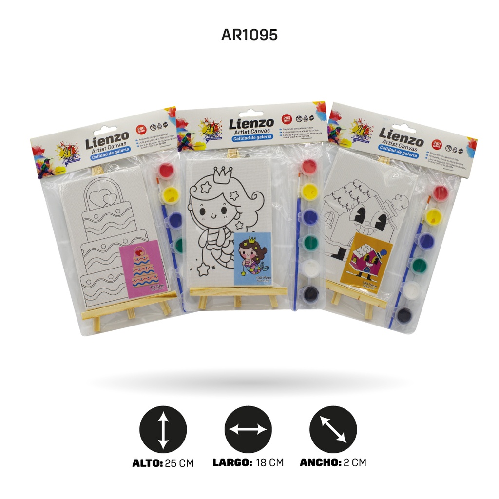 LIENZO SET DE ARTE CON CABALLETE PEQUEÑO [PAC3195]