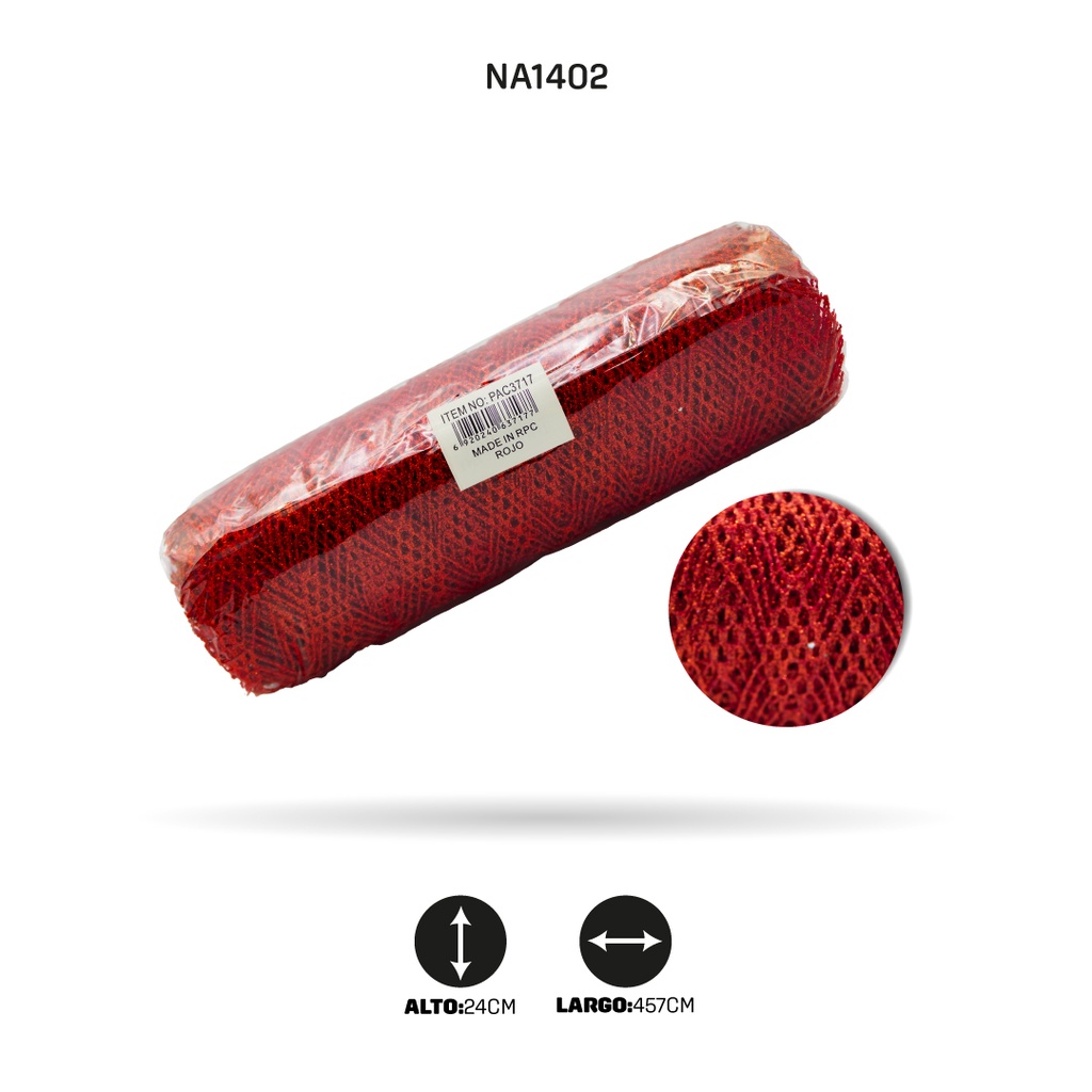 MALLA ESCARCHA ROJA [PAC3717]