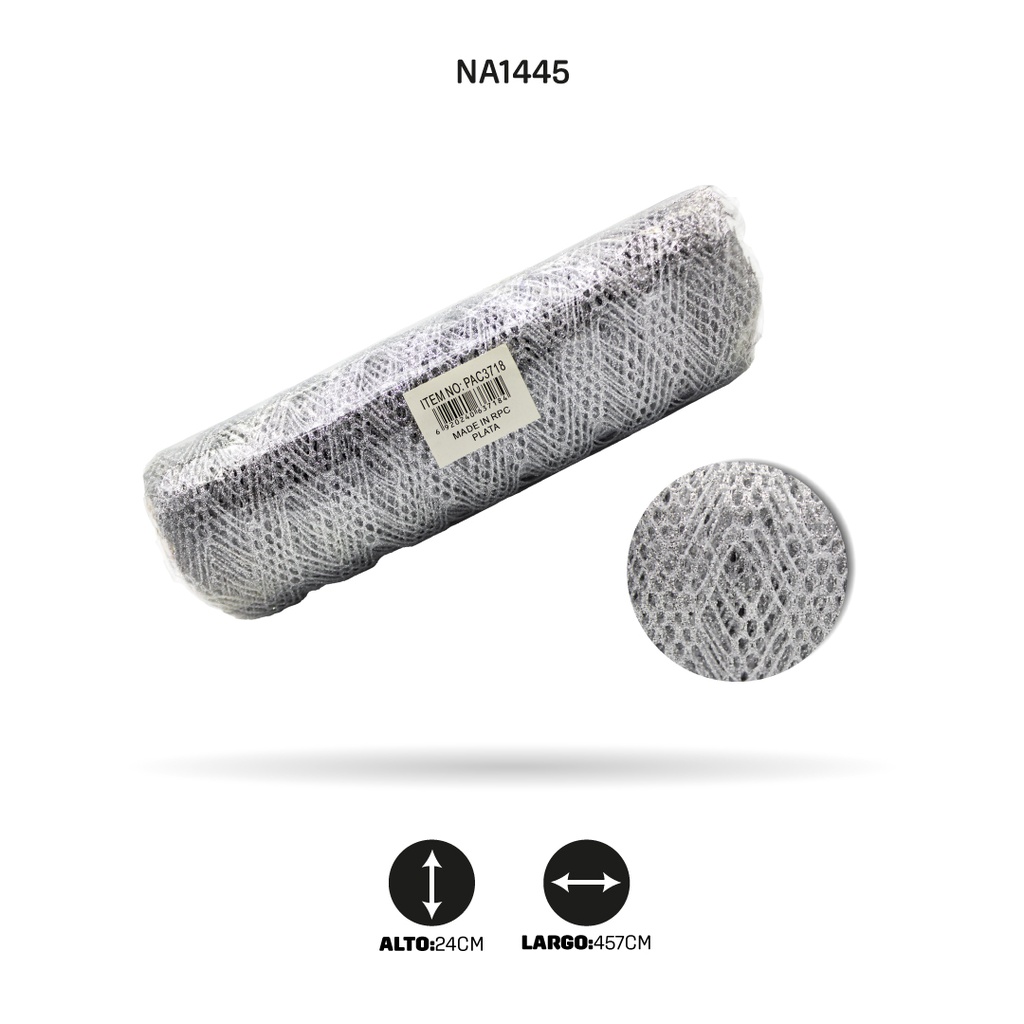 MALLA ESCARCHA PLATA [PAC3718]