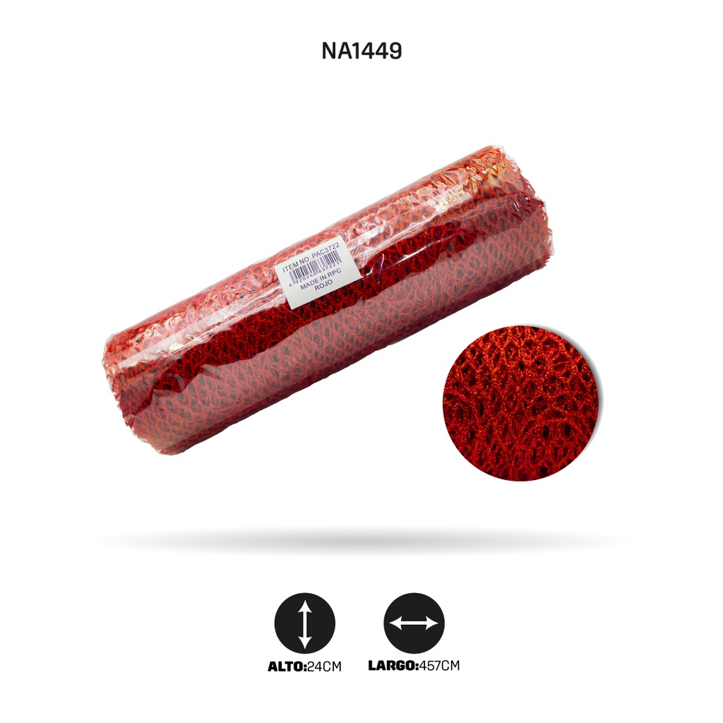 MALLA ESCARCHA ROJO [PAC3722]