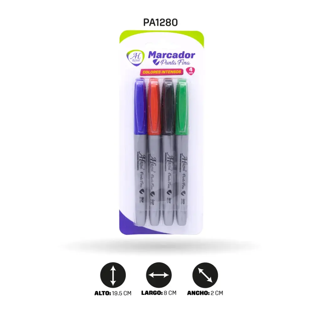 MARCADOR PUNTA FINA AH ROYAL SET X4 [PAC3581]