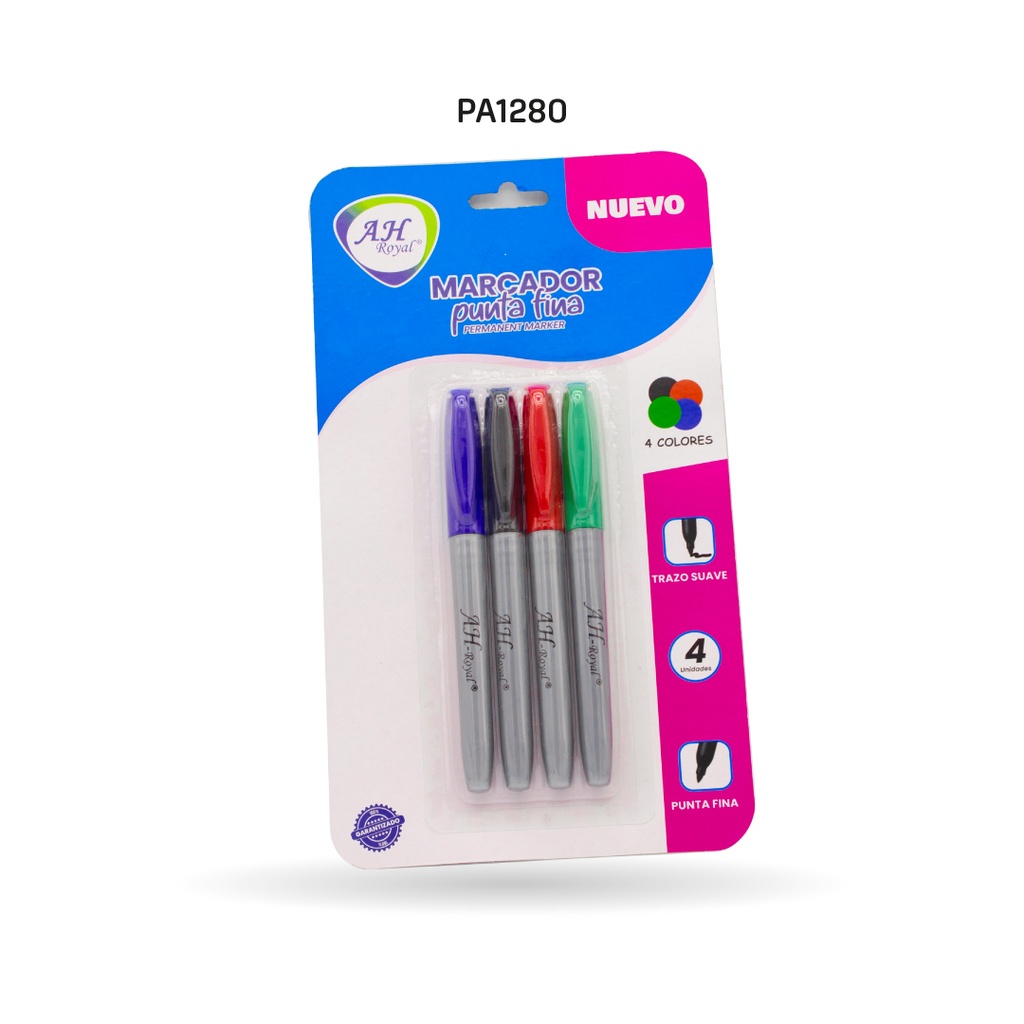 MARCADOR PUNTA FINA AH ROYAL SET X4 [PAC3581]