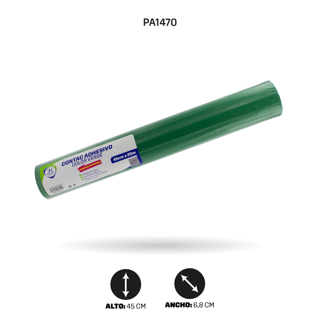 PAPEL CONTAC AHROYAL VERDE  DE 20 mts x 45 cms [PAC3703-1470]