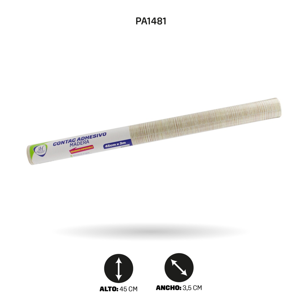 PAPEL CONTAC AHROYAL MADERA DE 3 mts x 45 cms [PAC3707-1481]