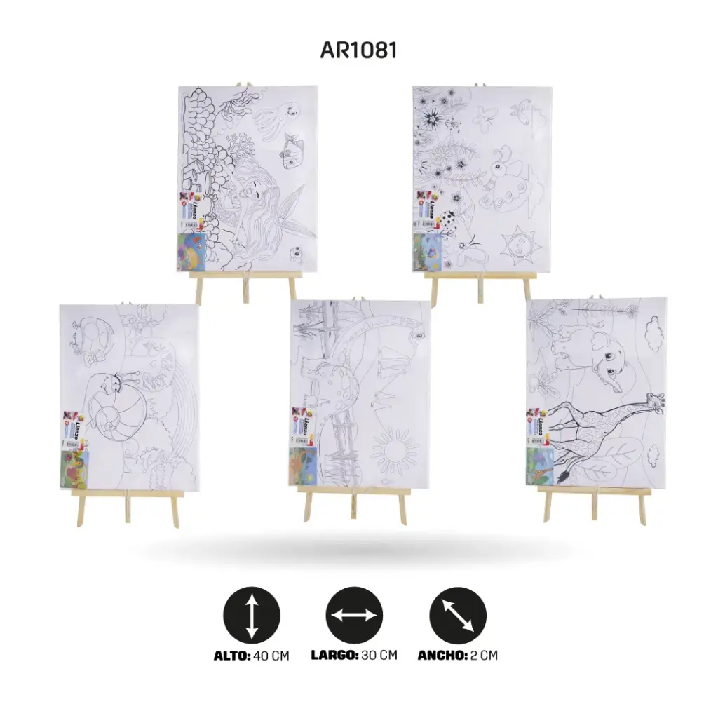 LIENZO ARTISTICO 30X40 ESTAMPADO CON CABALLETE [PAC3735-1081]