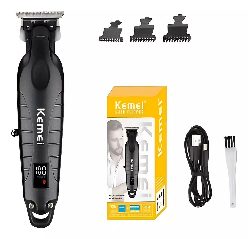 MAQUINA CORTA CABELLO KEMEI RELOJ DIJITAL LFJ-KM-2293 [PAC4287]
