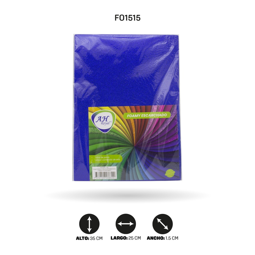 FOAMY 1/8 AH ROYAL ESCARCHADO AZUL X10 UND [FO1515]