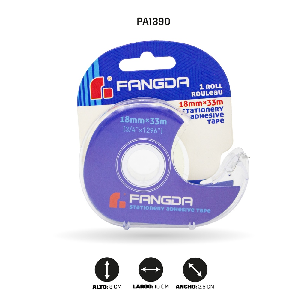 CINTA ESCOLAR 20M CON DISPENSADOR 18 mm x 40 mic x 20 mts  [PAC4773]