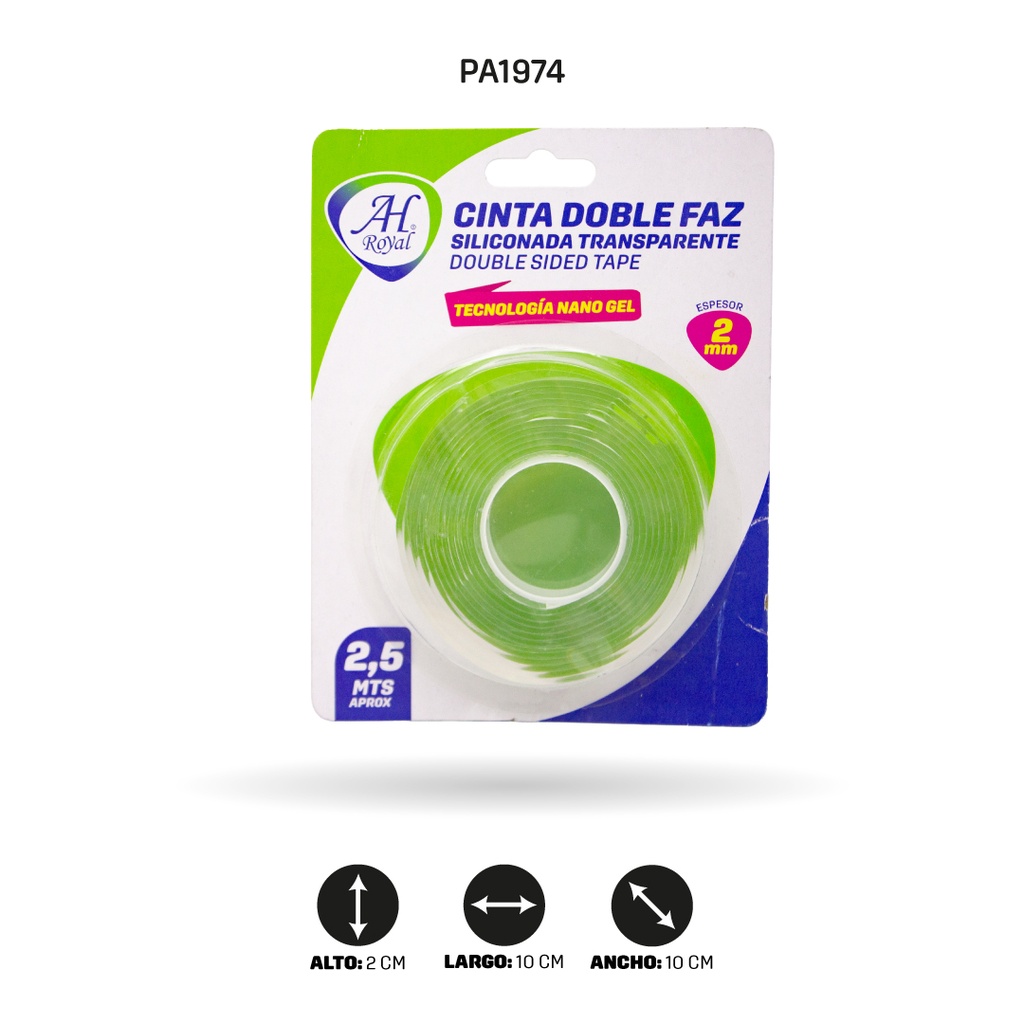CINTA AH ROYAL SILICONADA DOBLE FAZ 18 mm x 2.5 mts x 2 mm [PAC4774]
