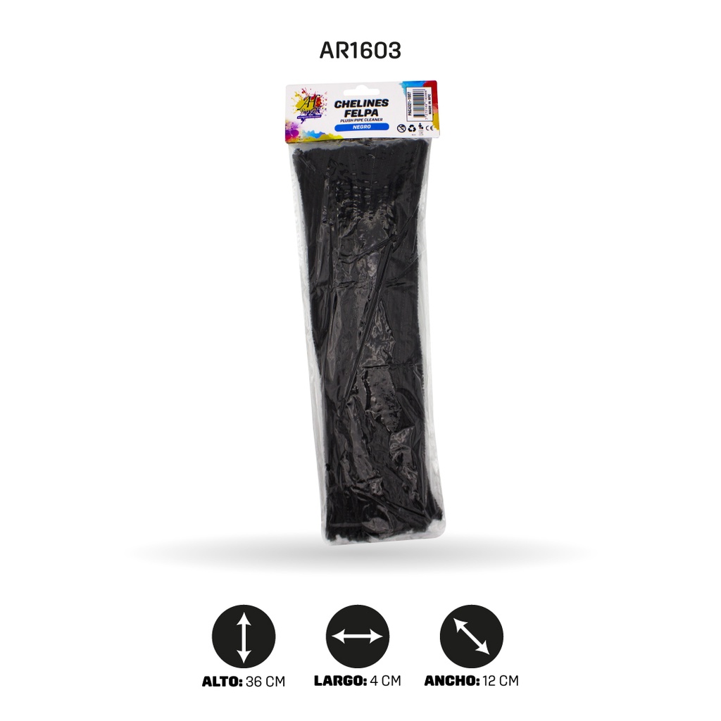 CHELINES BRILLANTES NEGRO A091BOLSA X 100 [PAC4316]