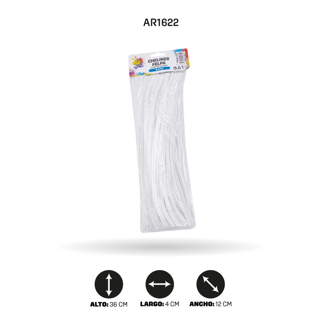 CHELINES DE FELPA COLOR  BLANCO BOLSA X 100 UND[PAC5369]