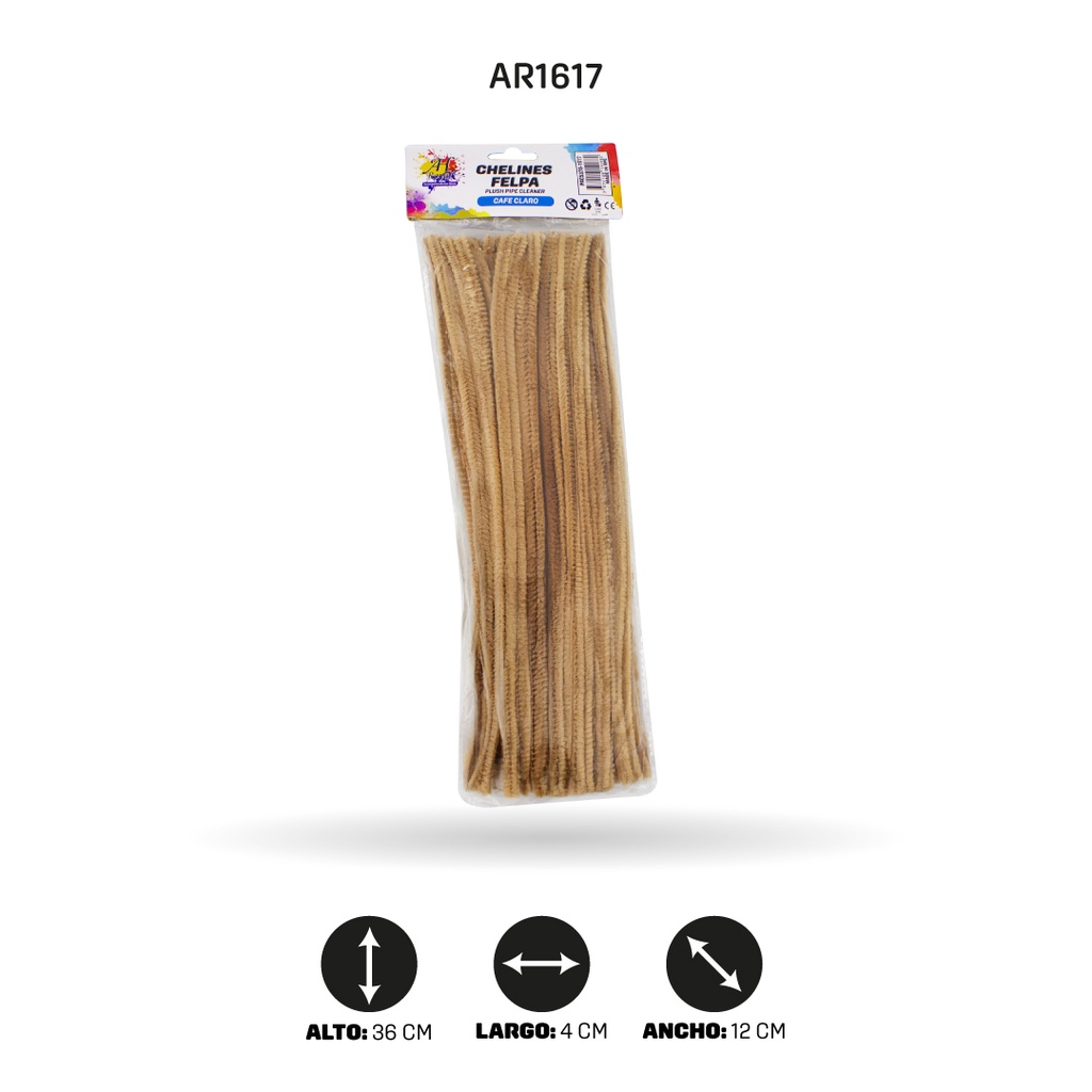 CHELINES DE FELPA COLOR CAFE CLARO  BOLSA X 100 UND  [PAC5378]