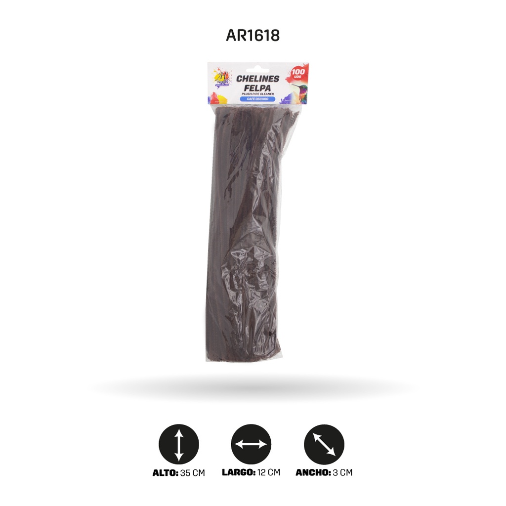 CHELINES DE FELPA BOLSA X 100 - CAFE OSCURO A046 [PAC5379]