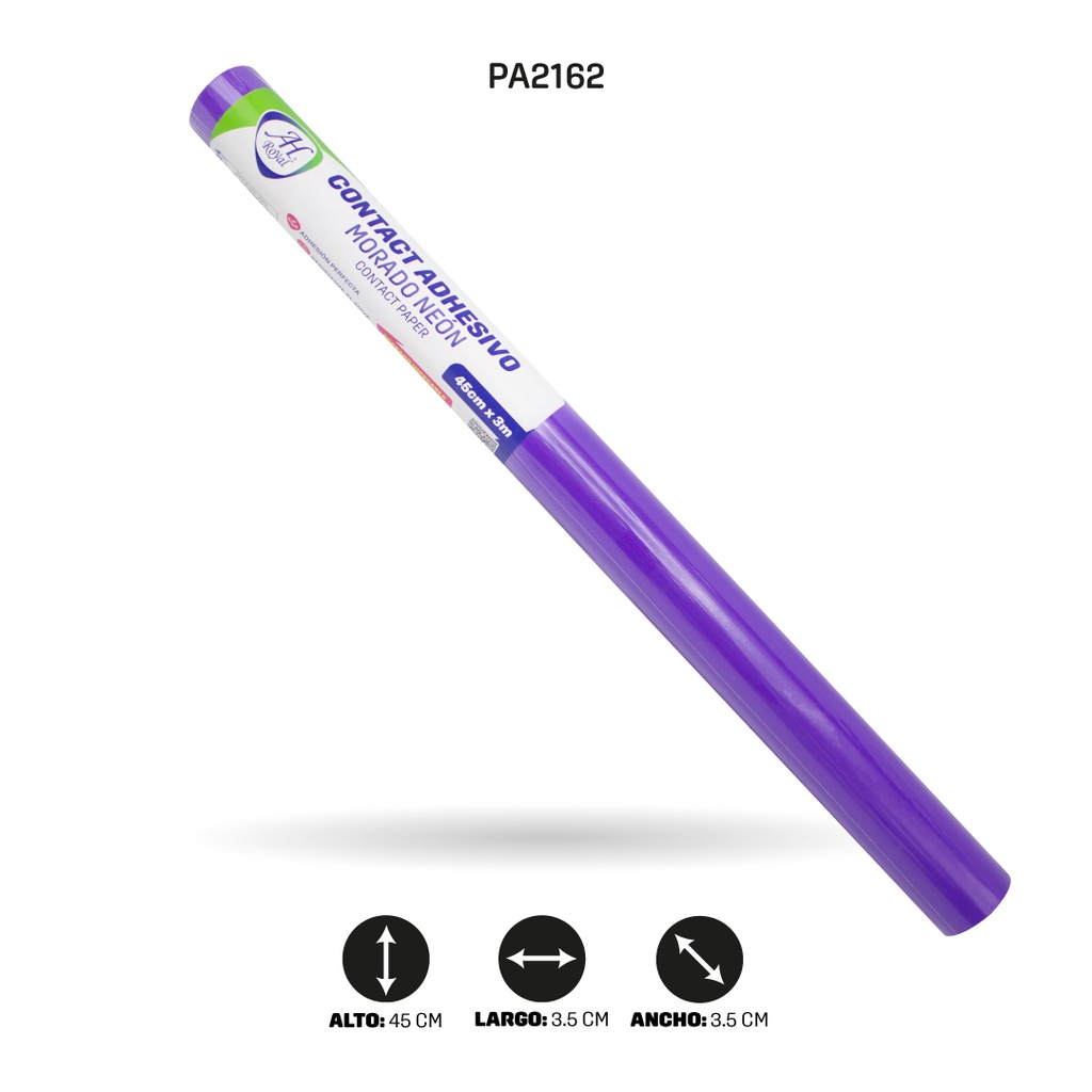 PAPEL CONTAC AH ROYAL MORADO NEON 2019 DE 3 mts x 45 cms [PAC5433]