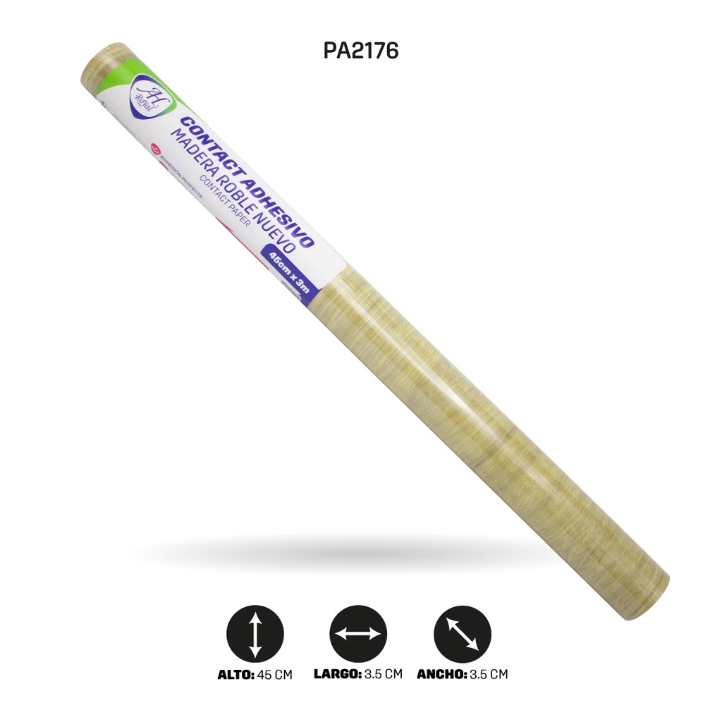 PAPEL CONTAC AH ROYAL MADERA ROBLE 5152 DE 3 mts x 45 cms [PAC5447]