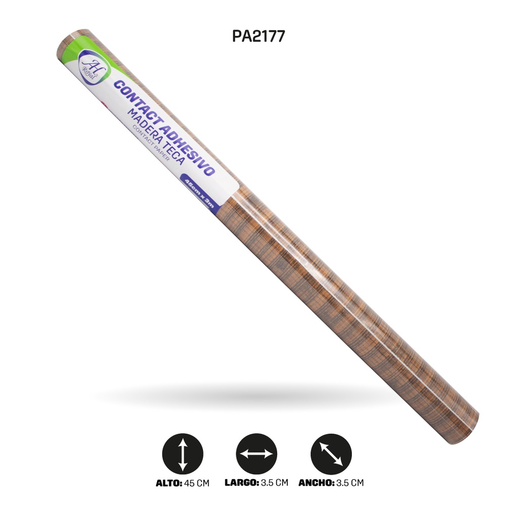 PAPEL CONTAC AH ROYAL MADERA TECA 5049 DE 3 mts x 45 cms [PAC5448]
