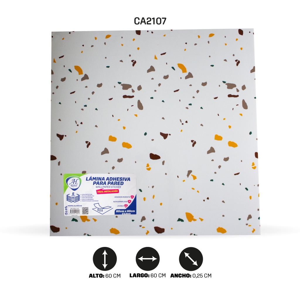 LAMINA ADHESIVA PARA PARED TERRAZZO 60 CM FC7010 [PAC5464]