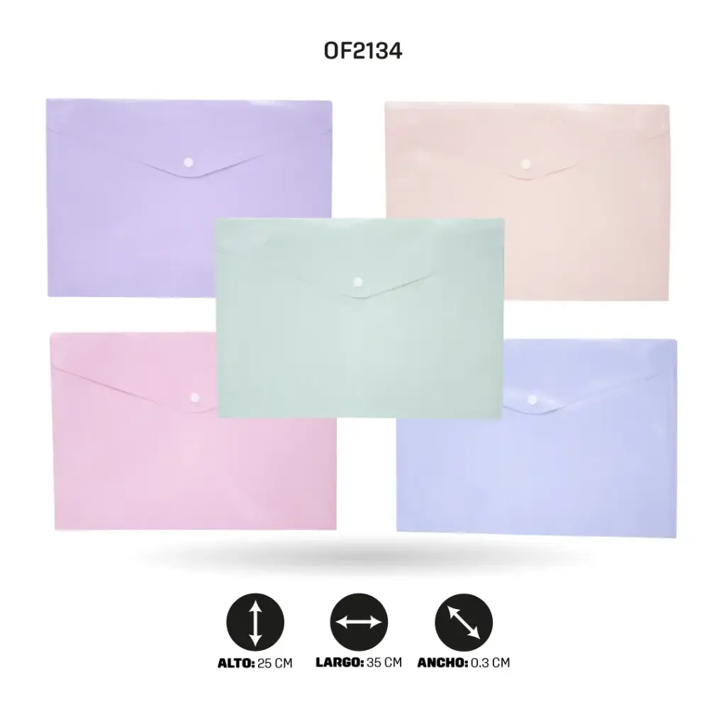 CARPETA AH ROYAL PASTEL DE BOTON  FC-18CA, 12PCS/BAG,35GRS [PAC4791]