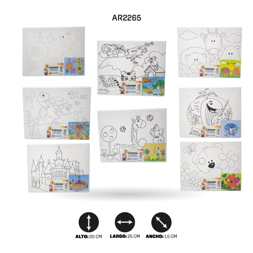 LIENZO ESTAMPADO 20x25CM 8 MOTIVOS [PAC4828-2265]