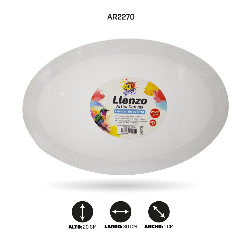 LIENZO ARTISTICO OVALADO 20x30CM [PAC4835-2270]