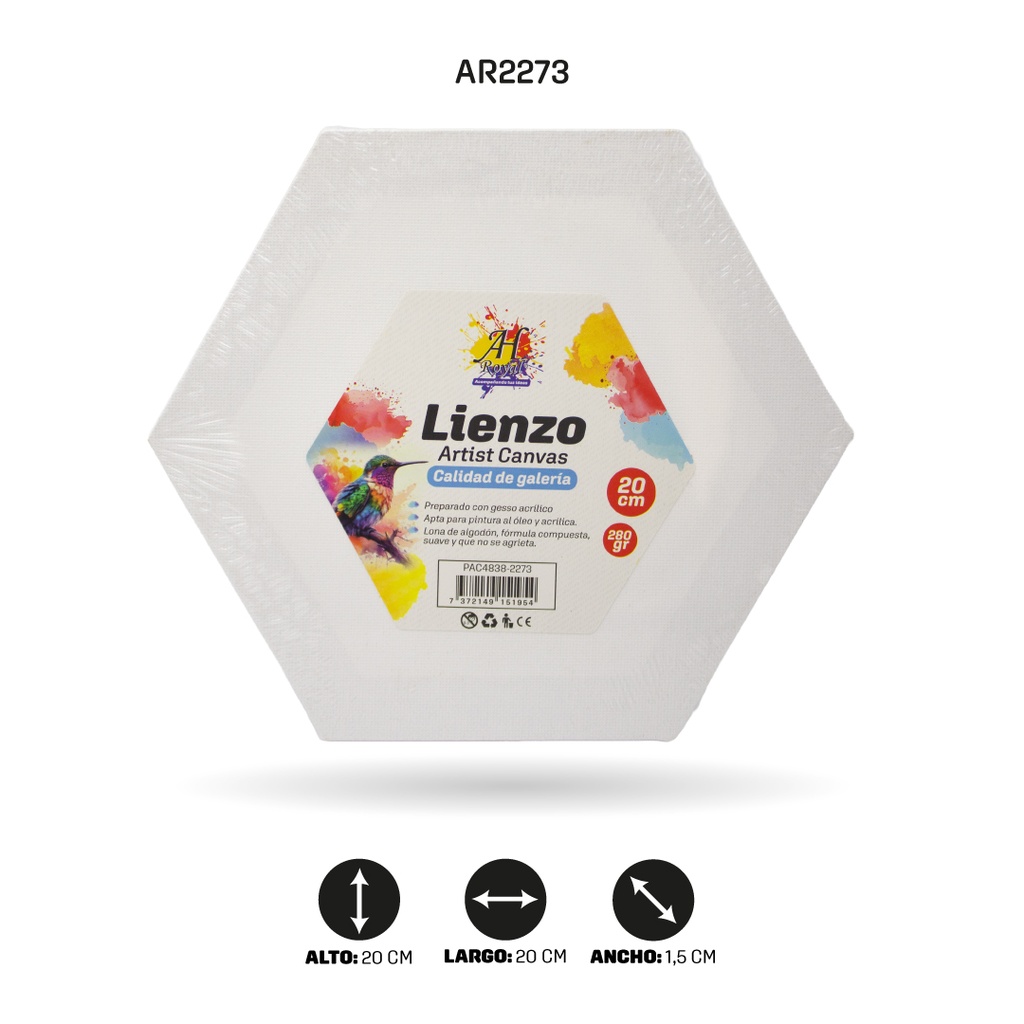 LIENZO ARTISTICO HEXAGONAL 20CM [PAC4838-2273]