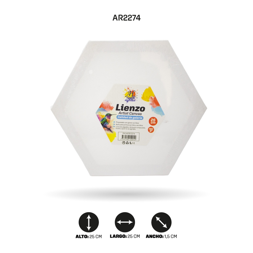 LIENZO ARTISTICO HEXAGONAL 25CM [PAC4839-2274]