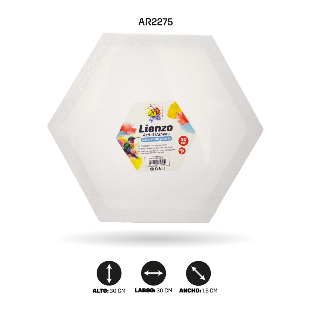 LIENZO ARTISTICO HEXAGONAL 30CM [PAC4840-2275]