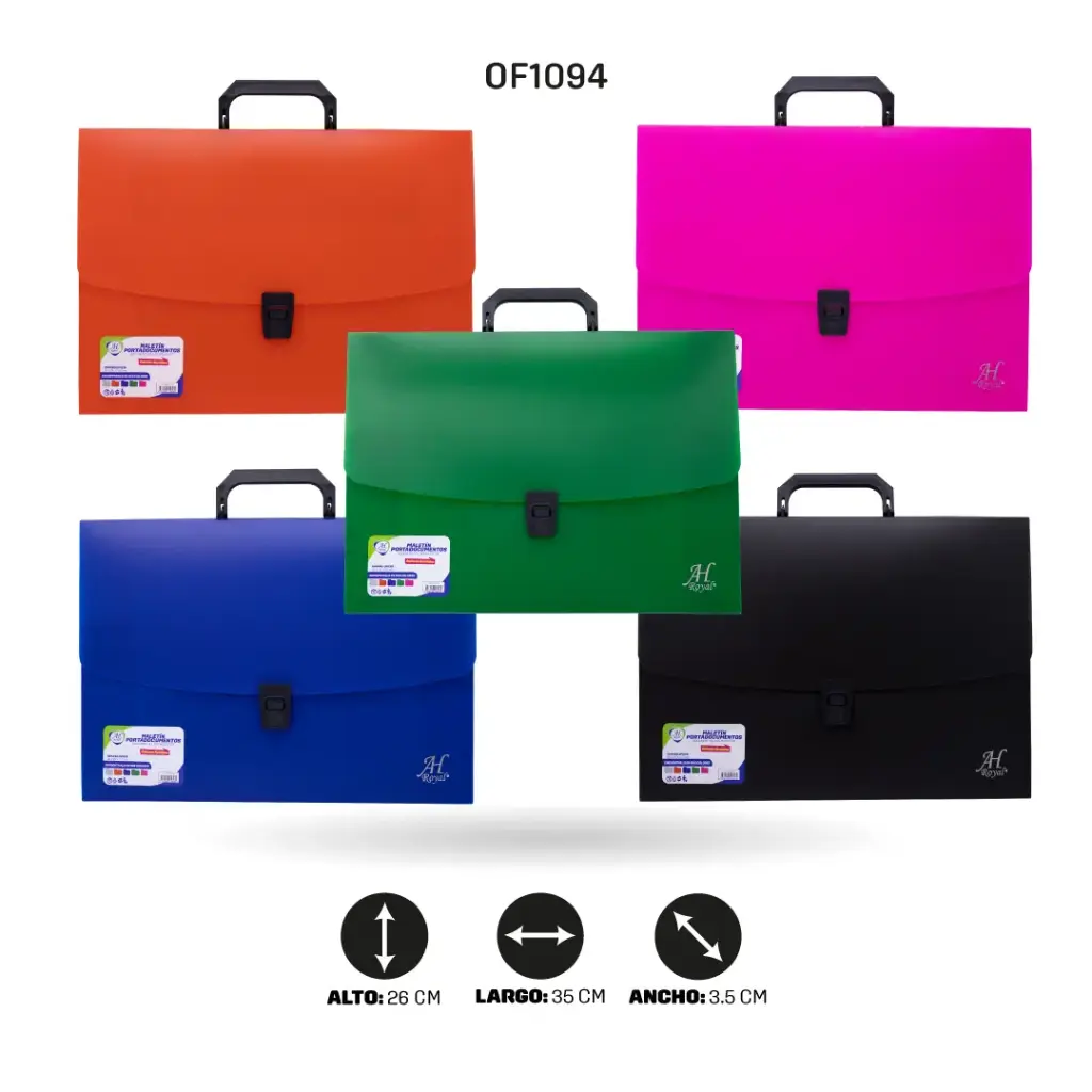 MALETÍN AHROYAL PORTADOCUMENTOS TAMAÑO OFICIO 36x26x3,5 ancho[PAC5349]