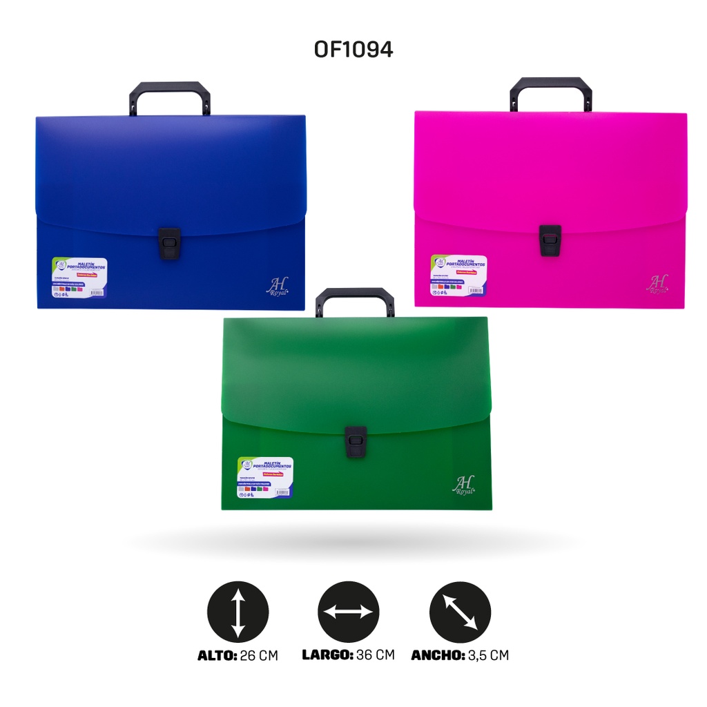 MALETÍN AHROYAL PORTADOCUMENTOS TAMAÑO OFICIO 36x26x3,5 ancho[PAC5349]