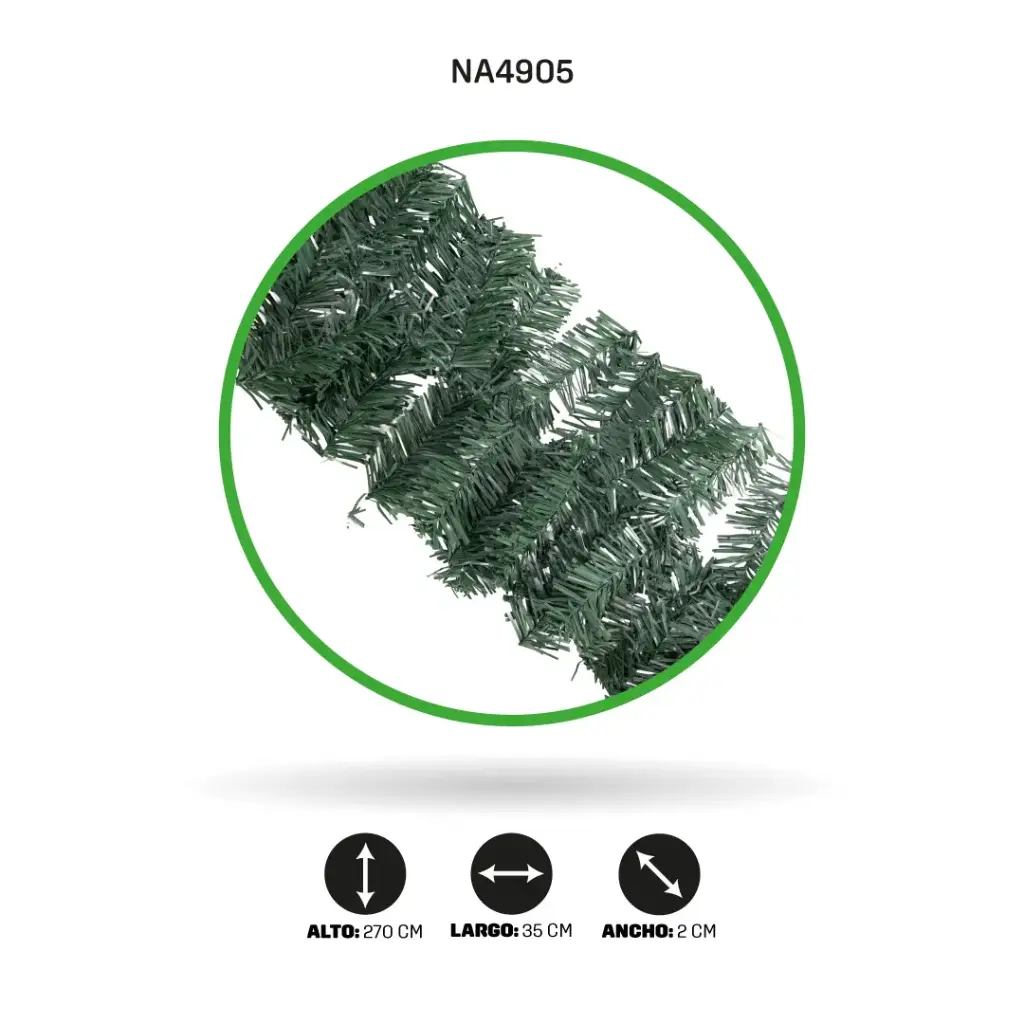 GUIRNALDA DE NAVIDAD VERDE OSCURO 270cm - 35cm - 480 PIN [PAC4901]