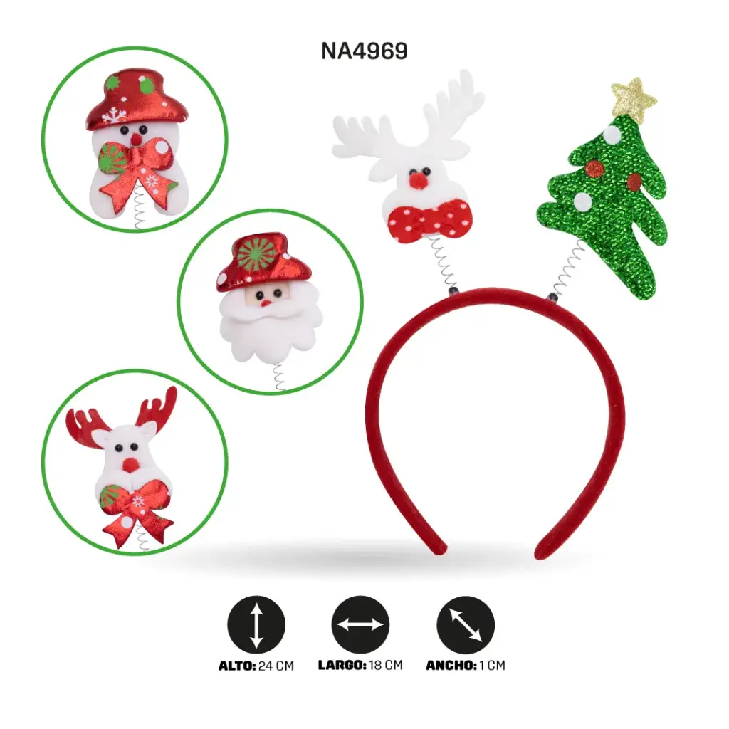DIADEMA CON ÁRBOL DE NAVIDAD -10 BOX/12 [PAC4932]