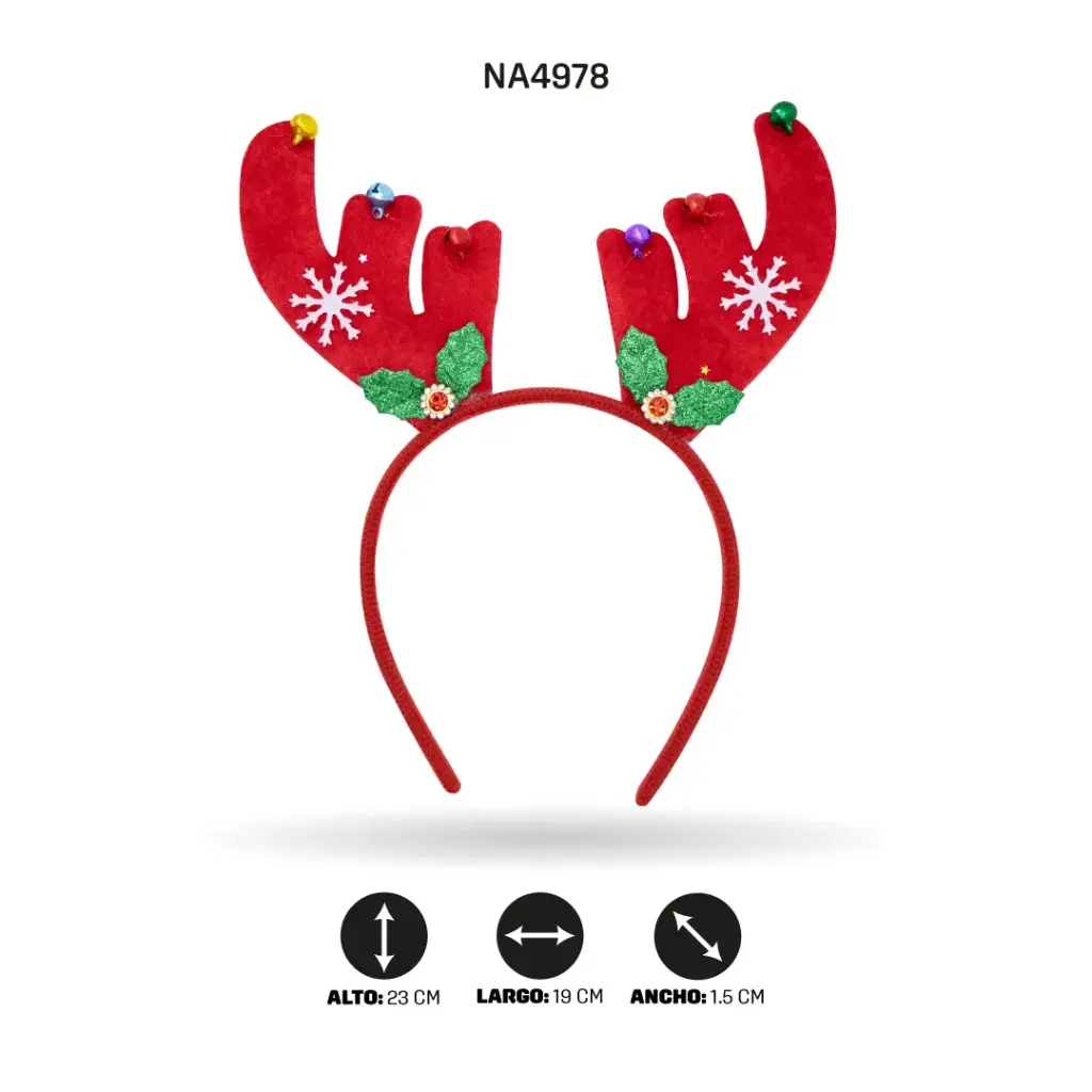 DIADEMA DE NAVIDAD CON CASCABEL -2 BOX/12 [PAC4941]
