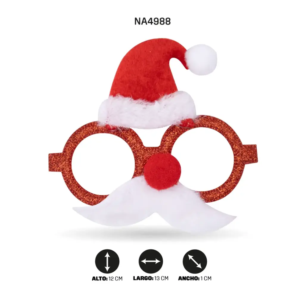 GAFA DE NAVIDAD CON GORRO Y BIGOTE -8 [PAC4952]