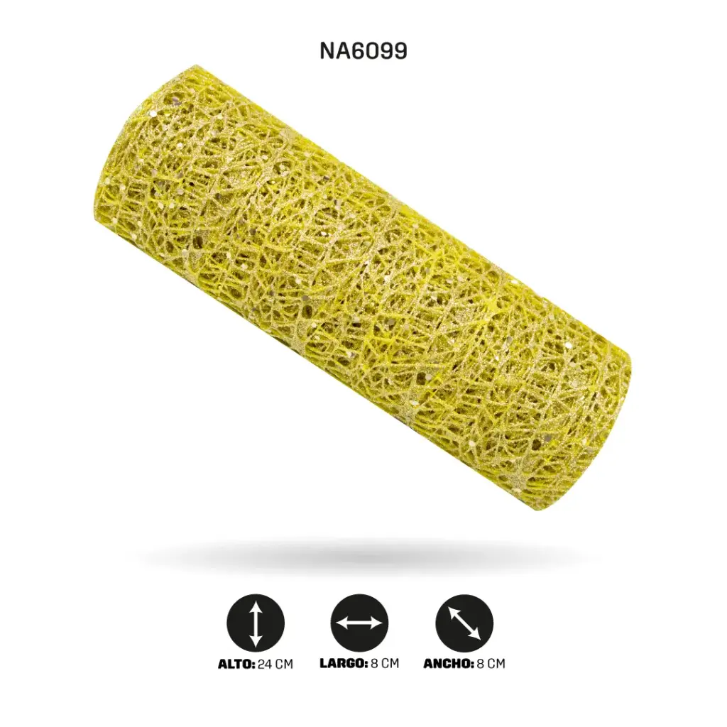 MALLA 24cm x 5y DORADO BRILLANTE [PAC4968]