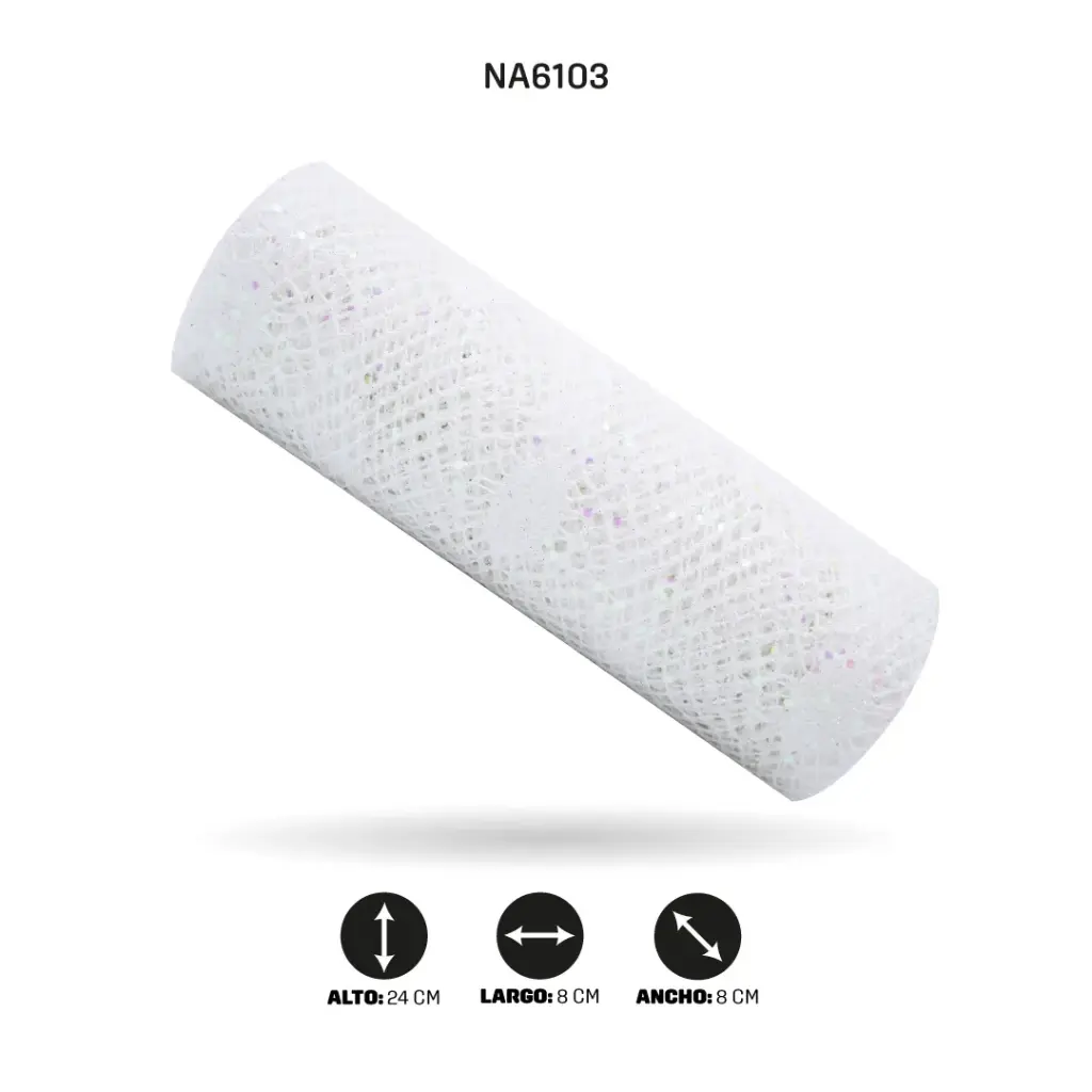 MALLA 24cm x 5y BLANCO TORNASOL [PAC4985]