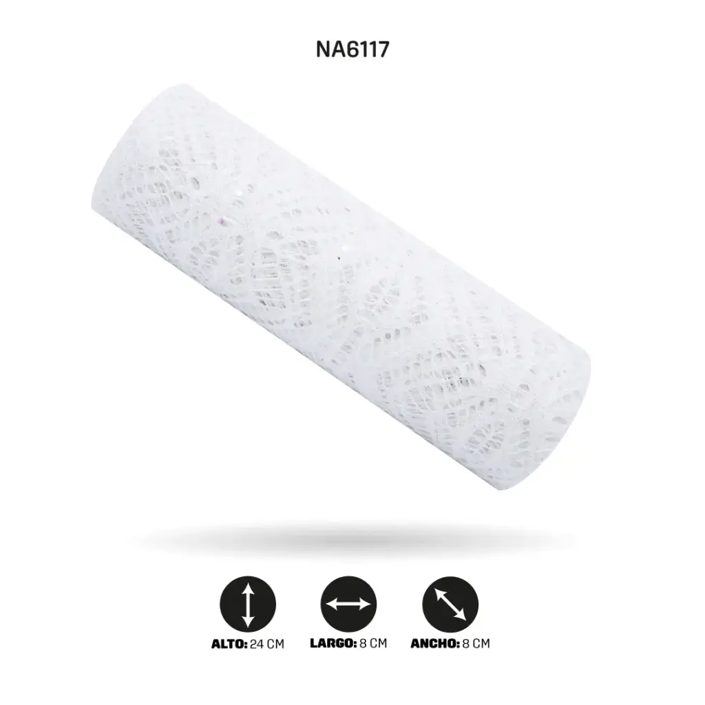 MALLA 24cm x 5y BLANCO TORNASOL [PAC5011]