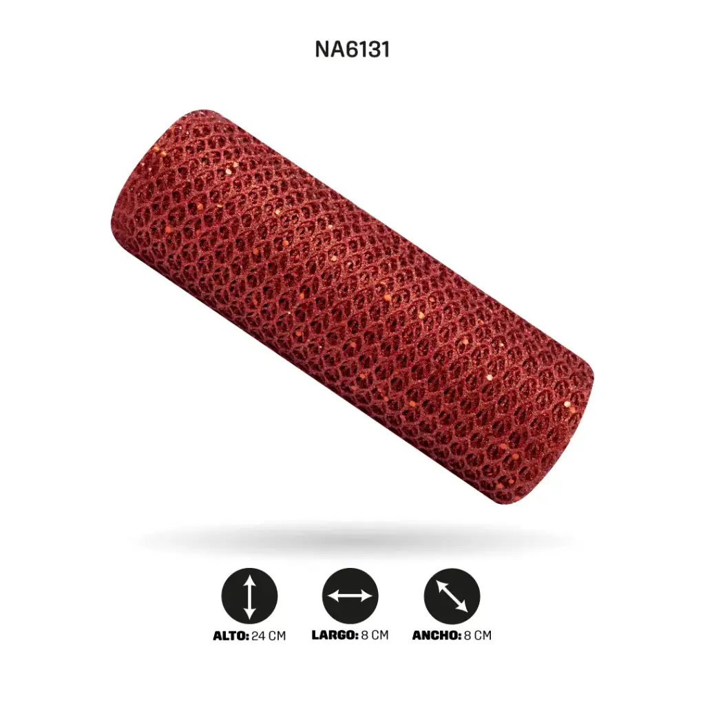MALLA 24cm x 5y ROJO CARMESÍ [PAC5038]