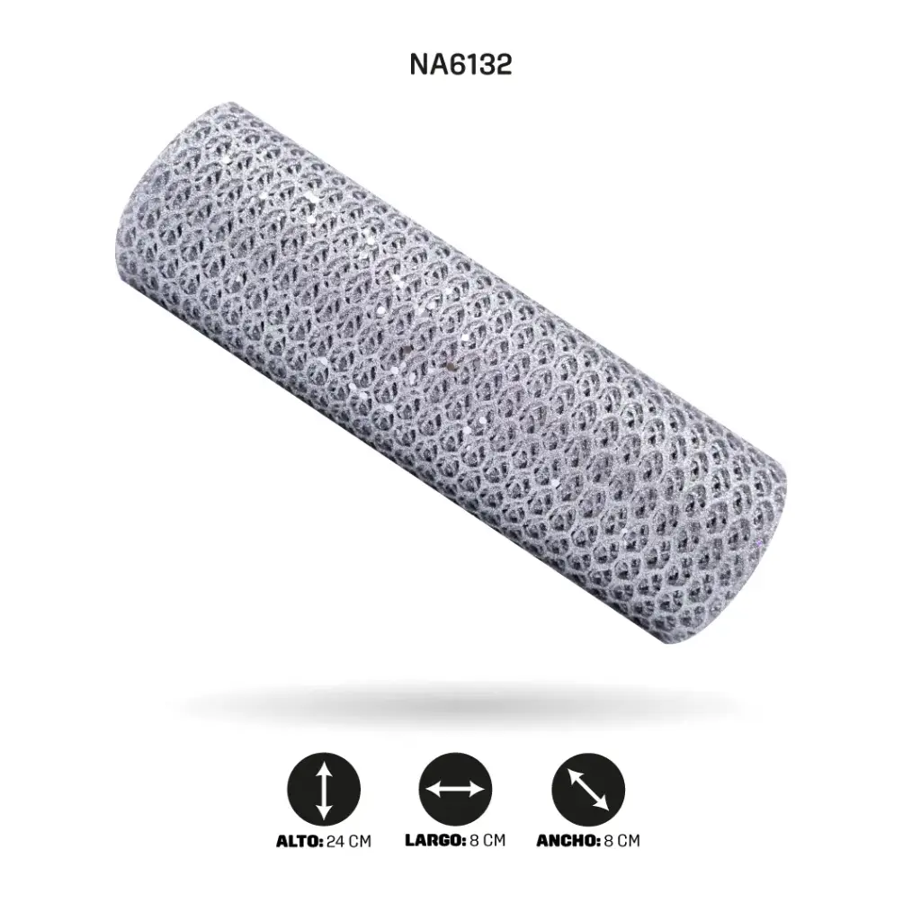 MALLA 24cm x 5y PLATEADO [PAC5039]