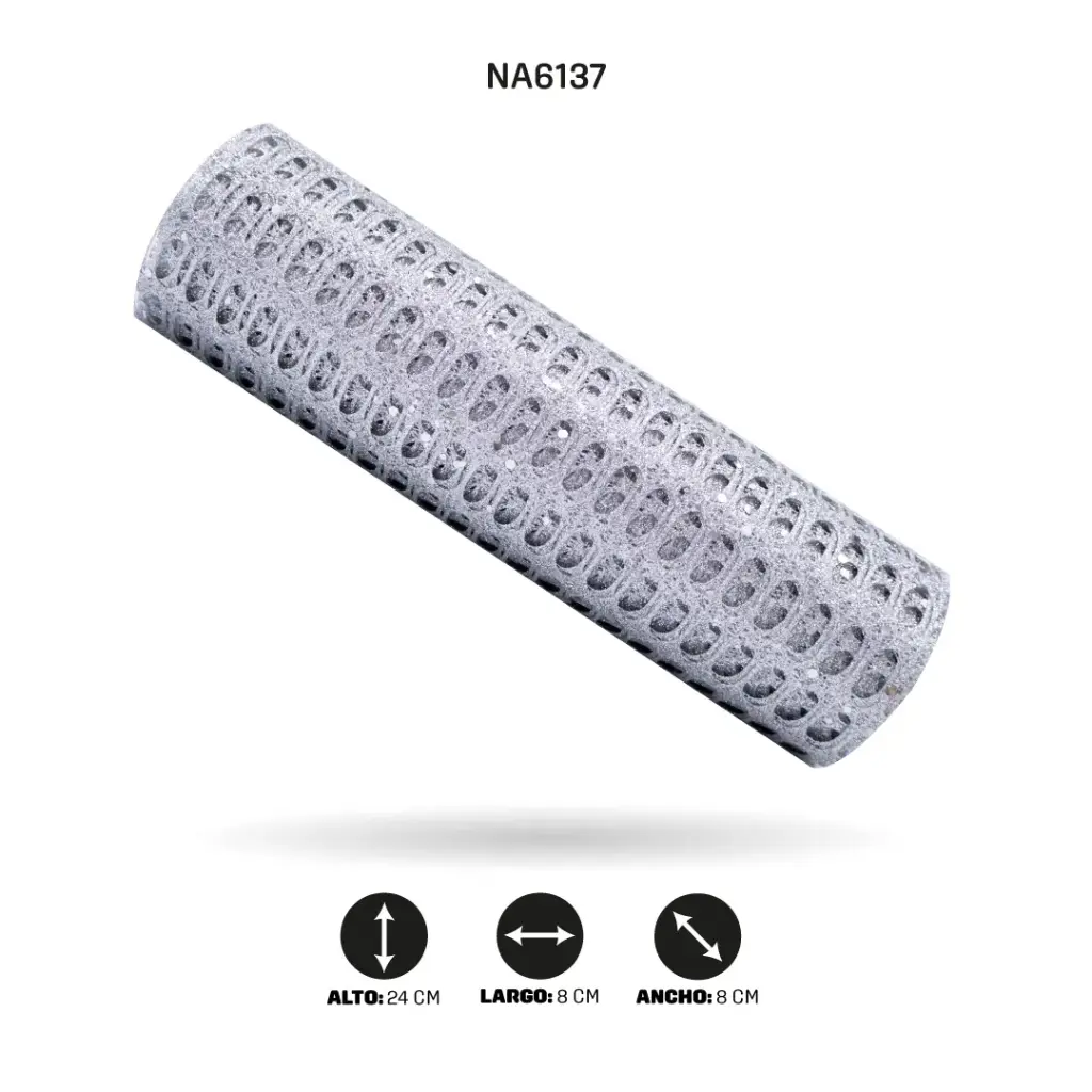 MALLA 24cm x 5y PLATEADO [PAC5052]