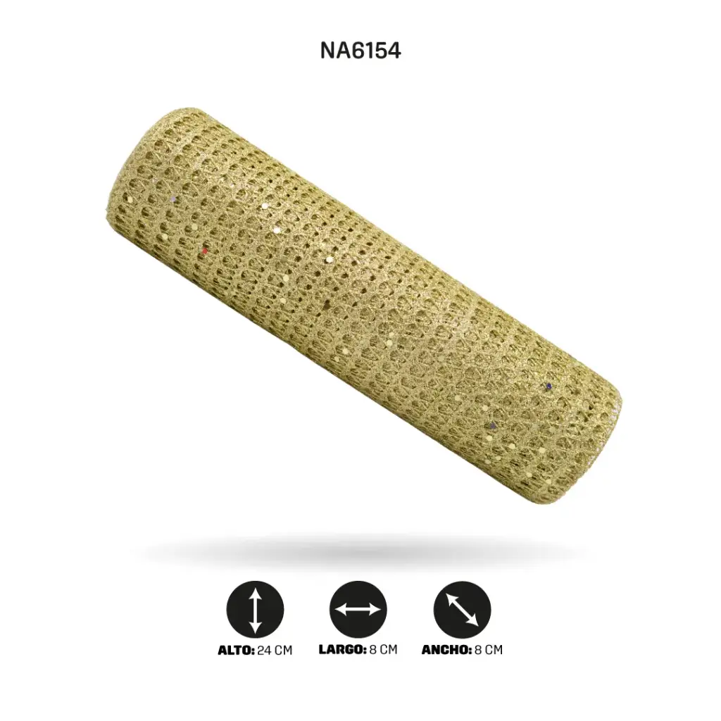 MALLA 24cm x 5y DORADO [PAC5074]