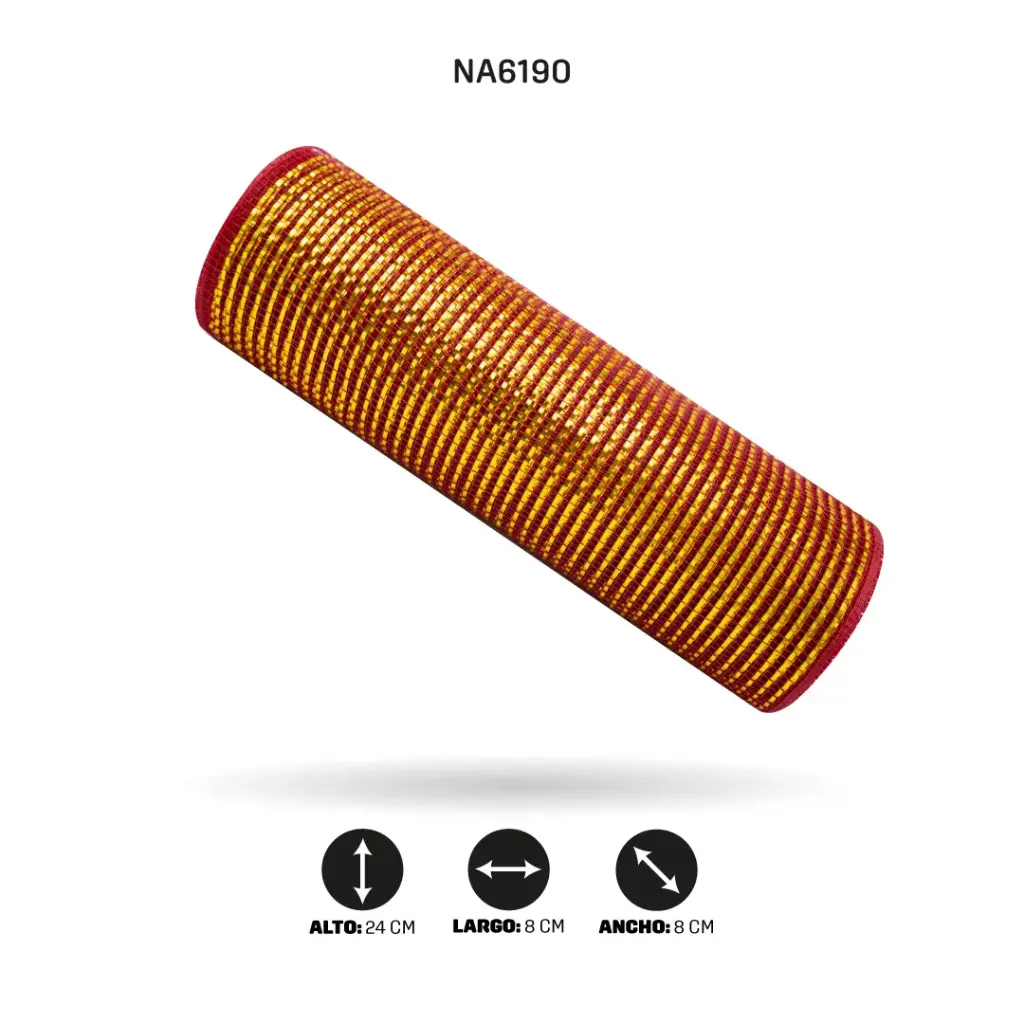 MALLA 24cm x 7m ROJO DORADO [PAC5114]