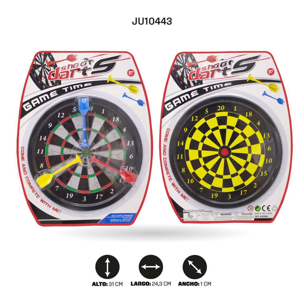 JUEGO DE DARDOS MAGNETICOS DOBLE LADO PEQUEÑO [A2008-2]