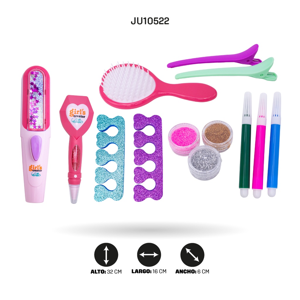 ACCESORIOS PARA CABELLO, UÑAS JUEGO DE ARTE 3 EN 1 [MBK-375]