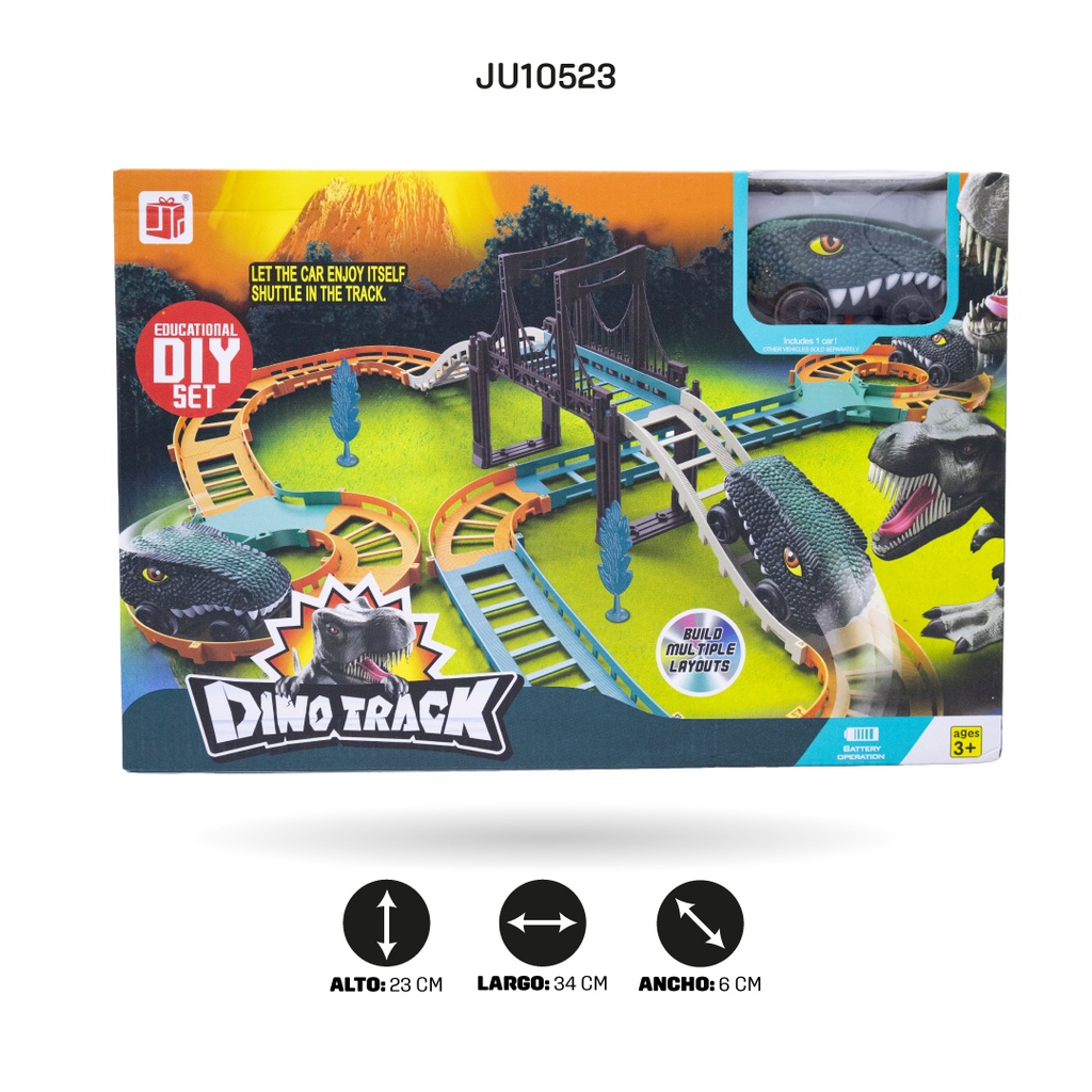 KIT DE VÍA ELÉCTRICA DINOSAURIO [888-70]