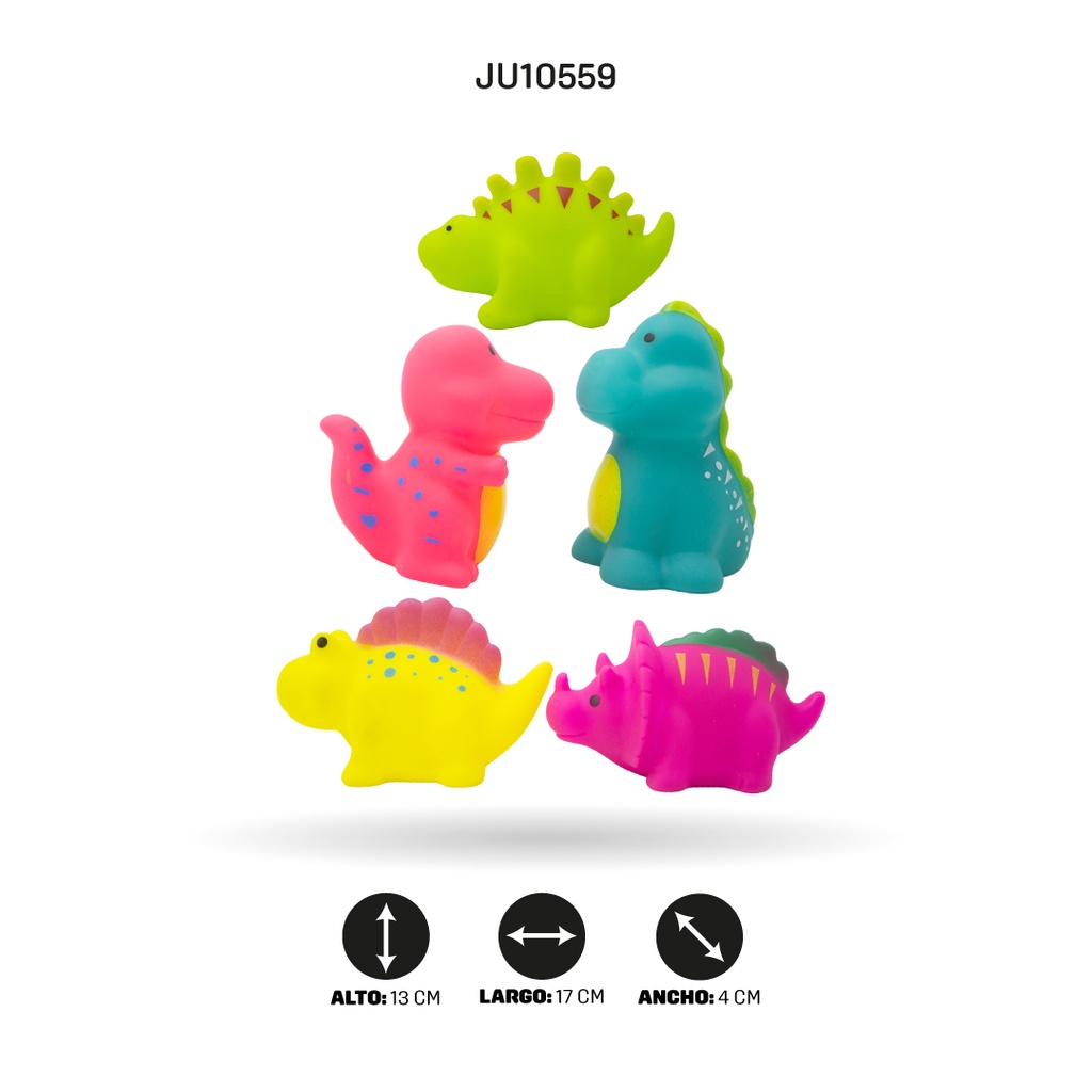 JUEGO DE CINCO DINOSAURIOS EN VINILO [SDH0045]