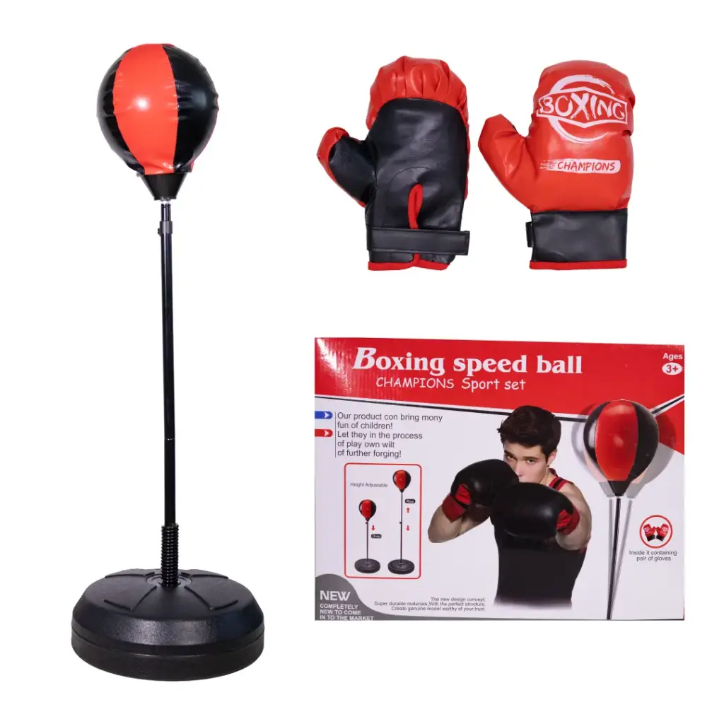 BALÓN ENTRENAMIENTO DE BOXEO 25CM CON GUANTES [LT-504B25]