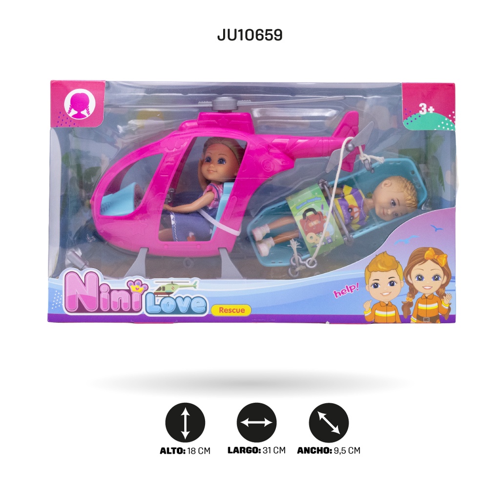 MUÑECA CON HELICÓPTERO DE RESCATE [55855]
